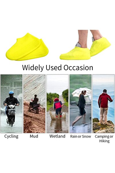 JZS Waterproof Silicone Non-Slip Reusable Overshoes Rain Shoe Covers
