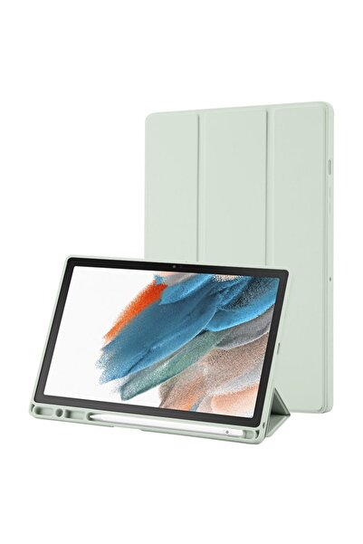 SKYDDAR INNOVATION Tablet case for Samsung Galaxy Tab A8 10.5, Pencil holder, Flex Trifold, sticker set, Light green