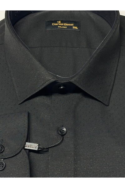 Daniel Bessi Ανδρικό πουκάμισο με μακρύ μανίκι κανονική εφαρμογή μεγάλου μεγέθους Jacquard Classic GML-490