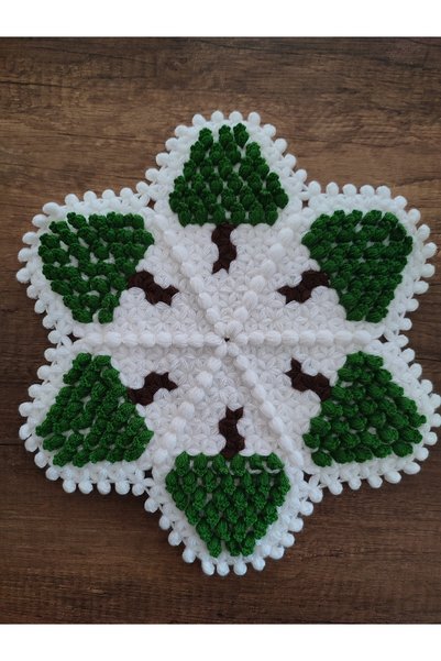 Mia Giyim Triple Pine Tree Hand Knitted Bath Washcloth Set
