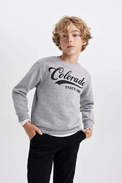 DeFacto B3576 Printed Sweatshirt Sweatpants 2-Piece Set