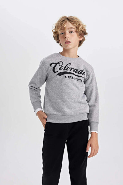 DeFacto B3576 Printed Sweatshirt Sweatpants 2-Piece Set