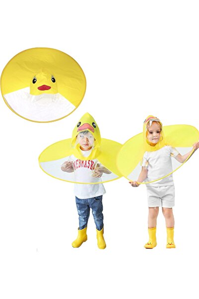 DelVino Yellow EVA Umbrella Hat - Unisex Comical Duck Design
