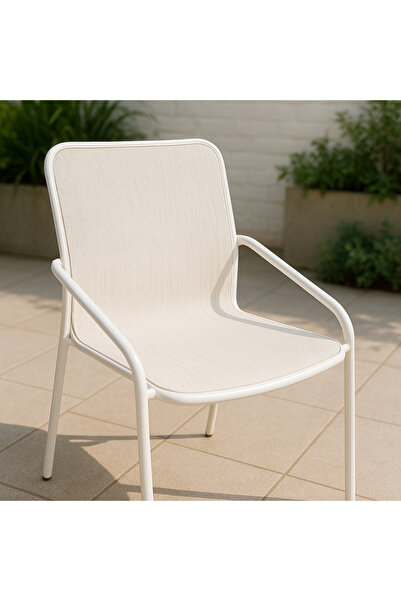 Ebticar Chic White Outdoor Tea Set – 2 Chairs & 1 Table