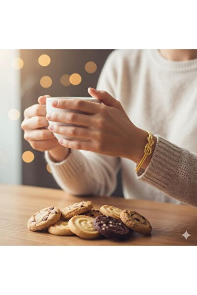 zerfine Altın Kaplama Aşk Düğümlü Ajda Bilezik