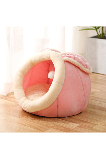 Arabest Indoor cat bed-hanging toy, machine washable and detachable cotton pad (pink M)