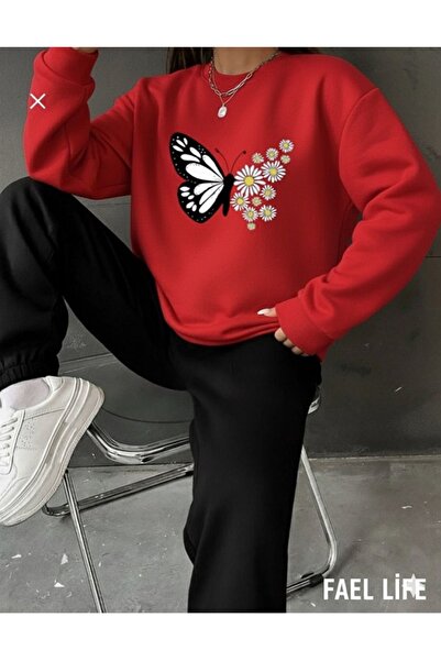 FAEL LİFE SET CU IMPRIMEU FLUTURI ȘI MARGARETE CU TĂIERE LĂRGĂ PENTRU FEMEI/F...