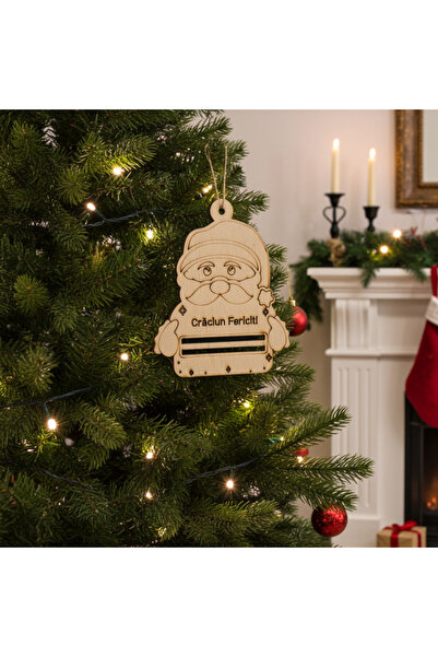 damoro Glob personalizat cu spatiu de bani,model Mos Craciun,lemn, SET 3