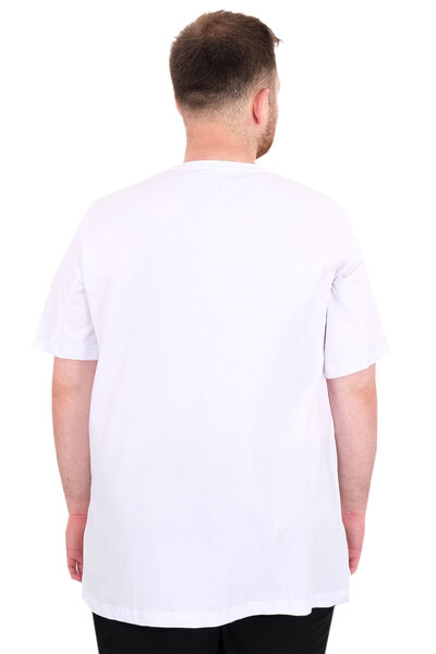 ModeXL Fashion XL Large Size Men's T-Shirt Crew Neck Rebel U25039 White