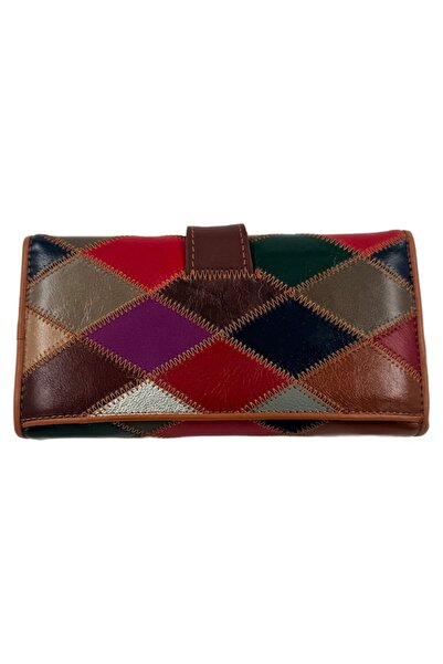 OEM Women's leather patchwork wallet, multicolor, 19.3 x 10 x 3 cm