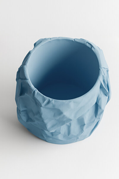 OEM Decorative pot, Crumpled Design, Arctic Blue