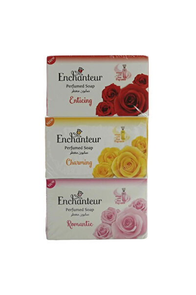 ENCHANTEUR صابون معطر بنكهات متنوعة ورائحة زكية - 3 قطع × 125 غرام