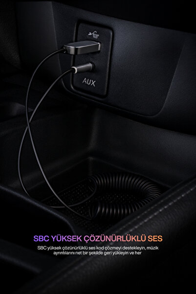 Concord Usb Wireless Bluetooth Araç Kiti Hifi Stereo Ses Alıcısı Aux 3.5mm Jack Bluetooth 5.3
