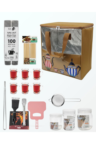 Generic BBQ and camping kit, complete set of tools