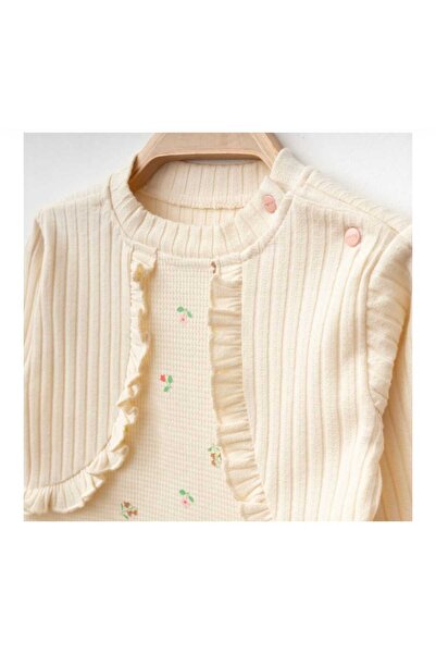 kidsense Flowers Bolero Detailed Ruffled 2-Piece Baby Girl Set