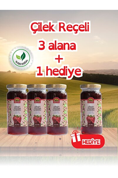 Taze Dükkan Şeker İlavesiz Çilek Reçeli 3 adet Alana 1 adet Hediye