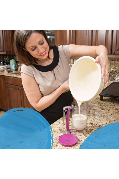 Amtok Dough dispenser, Amtok, PS+ABS+silicone, for pancakes, 18 x 11 cm, Purple and transparent