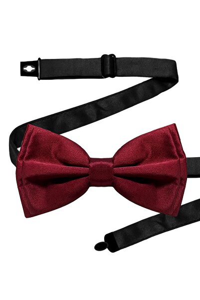 hapshoe Burgundy Adjustable Satin Children's Bow Tie and Handkerchief Set