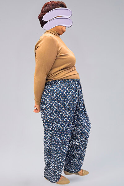 MAKSEN TEKSTİL Жіночі шаровари з віскозної тканини з візерунком «чітар»