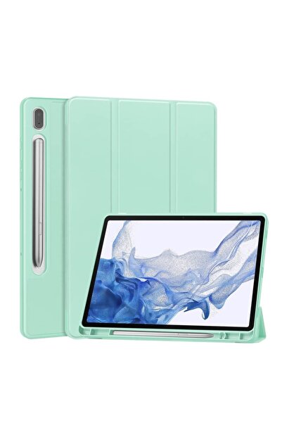 SKYDDAR INNOVATION Tablet case for Samsung Galaxy Tab A11 Plus / A9 Plus, Flex Trifold, sticker set, Light green