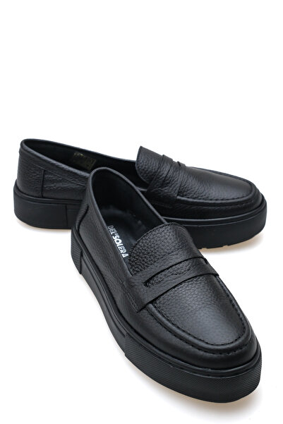 Solo Bag Del'Solera Women's Black Genuine Leather Laceless Orthopedic Sneaker Daily Shoes