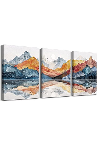 Emoda home Trove مجموعة فنية جدارية من القماش لمناظر طبيعية تجريدية من جبل ال...