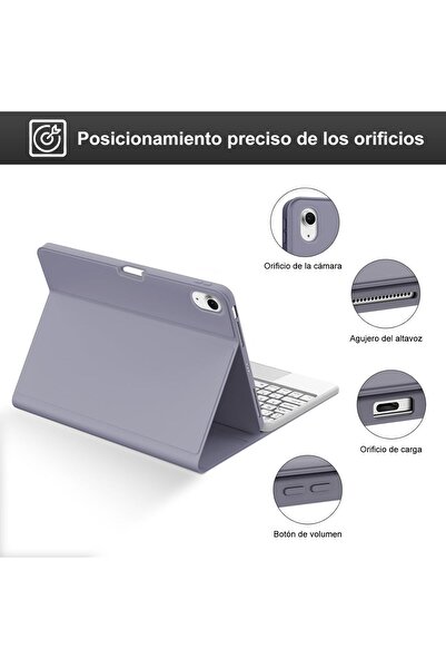 m.tk moveteck iPad Air 4/5/6 Generation Air 11 2025 M3 Compatible Tablet Case with Keyboard Bluetooth Stand with Pen Compartment