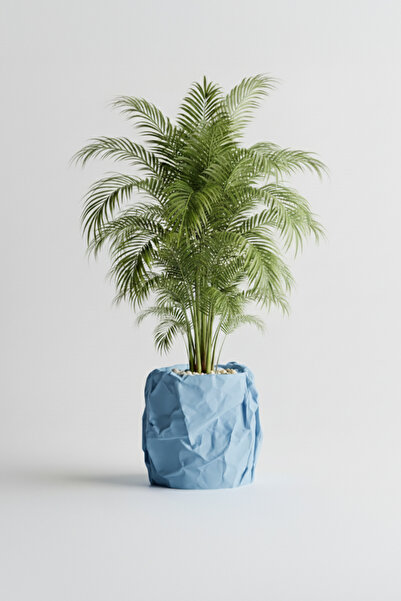 OEM Decorative pot, Crumpled Design, Arctic Blue