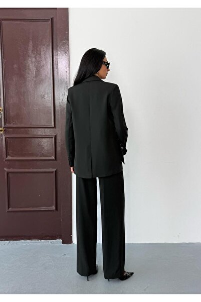 Afri Black Women's Polly Viscon Suit – 1St. Class Fabric Blazer Jacket & Palazzo Pants Double Suit