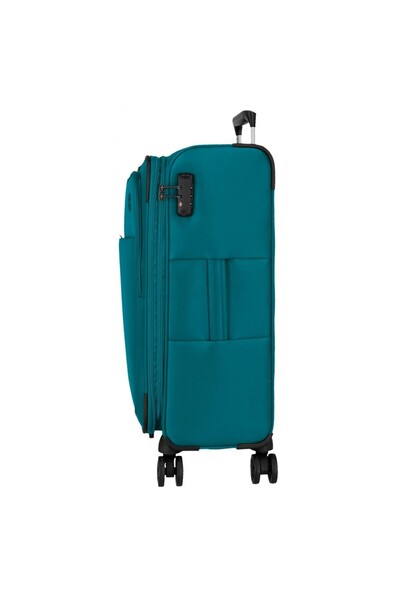 Movom Medium trolley, Atlanta, textile, expandable, TSA, turquoise green, 42x66x25 cm