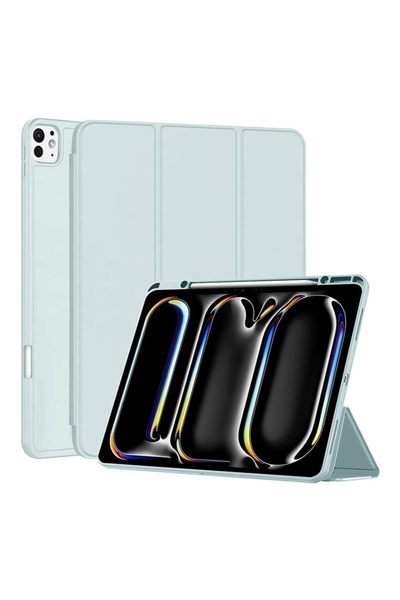 SKYDDAR INNOVATION Husă pentru tabletă iPad Pro 13, suport pentru creion, pliere flexibilă, set de autocolante, albastră