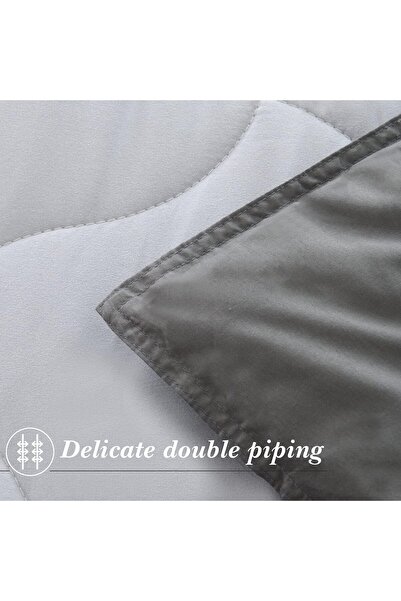 JZS Down Alternative Comforter, Reversible Lightweight Quilt 155x200cm