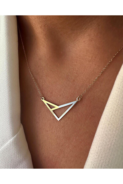 HANNY Geometric two-tone necklace made of 925 Silver and gold-plated