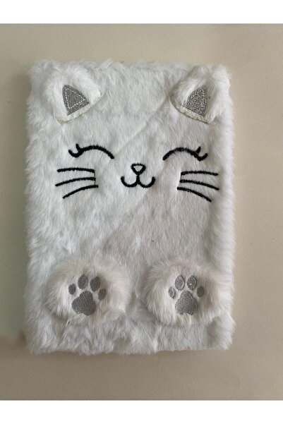 ŞİMŞEK KIRTASİYE BİJUTERİ FCX 15X21 KADİFE PATİLİ KEDİLİ PELUŞ DEFTER NO:04 HATIRA DEFTERİ GÜNLÜK