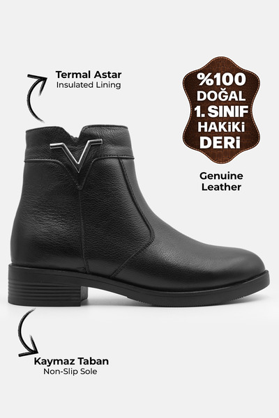 DeriWorld Cizme de damă din piele naturală Cizme de damă din piele cu toc cu ...