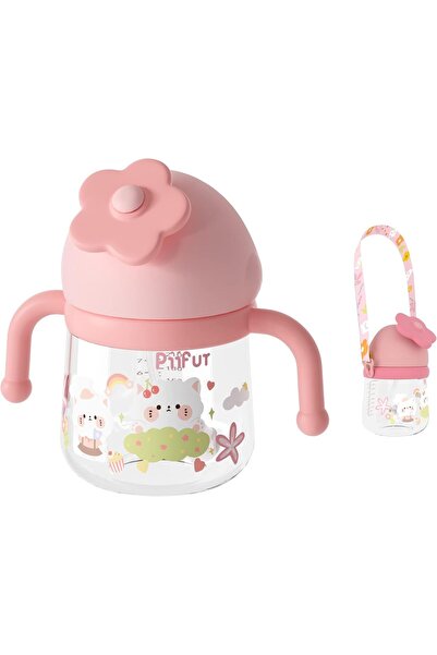 KASTWAVE Spill-Proof Sippy Cup with Weighted Straw and Training Strap, 10 oz/...