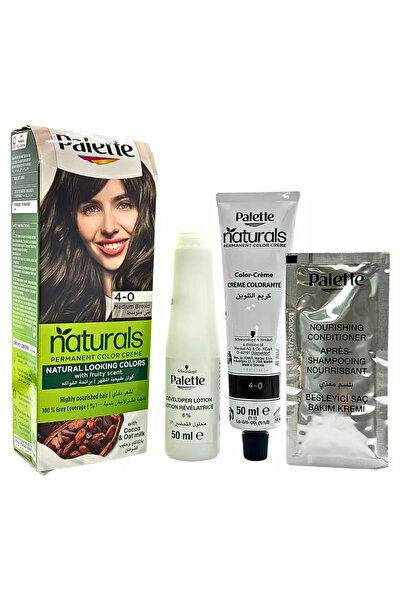 Schwarzkopf Palette Naturals Hair Color Creme With Fruity Scent 4-0 Medium Brown