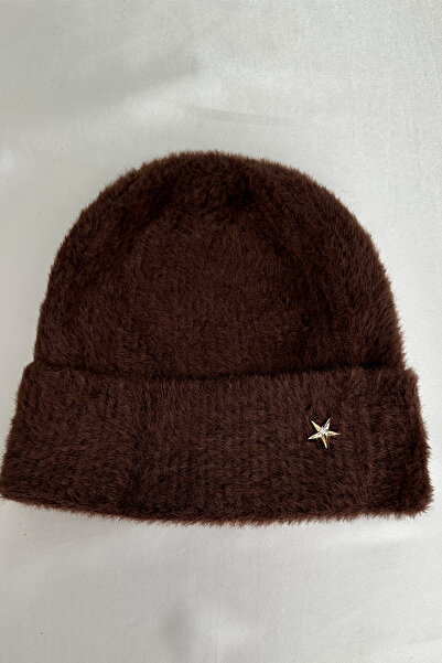 Modex Soft Texture Bearded Star Brooch Detailed Beret