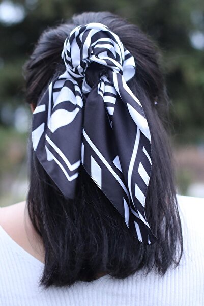 AFVENTE Φουλάρι με σχέδιο Μαύρο-Λευκό