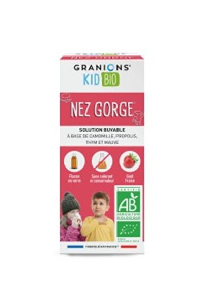 Granions BIO syrup for children, nose and throat, Nez Gorge, Granions, strawberry flavor, 125 ml