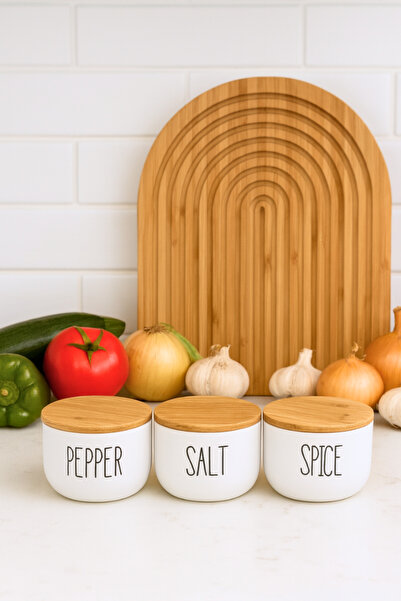 Penthouse 3-Piece Glass Duo Jar with Bamboo Lid - Spice Jar Set