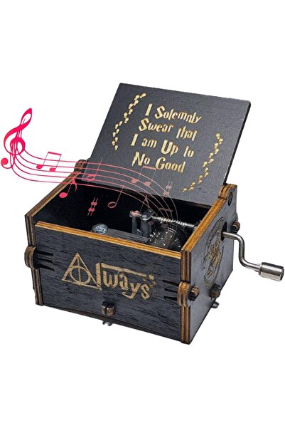 JZS صندوق موسيقى خشبي محفور بالليزر، هدية كلاسيكية من هاري بوتر