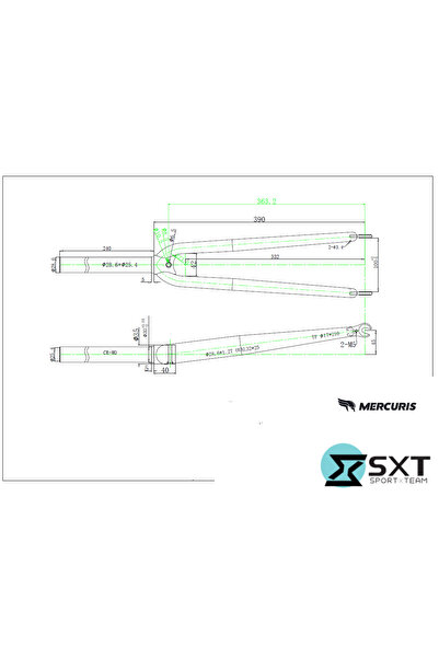 SXT Bicycle Fork Singlespeed 55 cm, Chrome-Molybdenum (CR-MO)