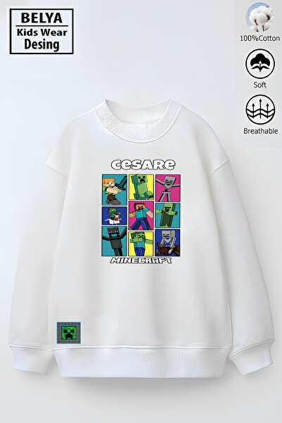 Belya Kids Wear Φούτερ Min2 Design από βαμβακερό ύφασμα oversized νήματα για αγόρια