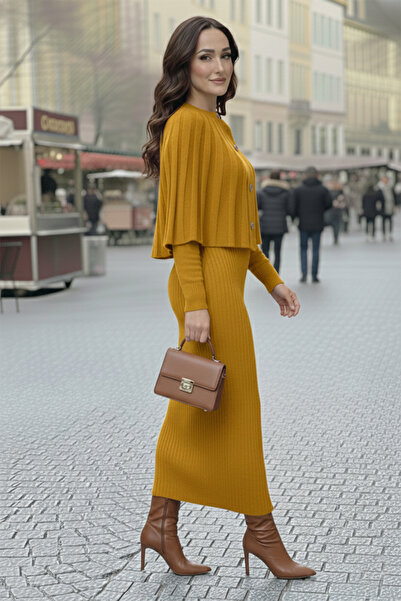 benguen Bolero Knitwear Dress R4478 Mustard