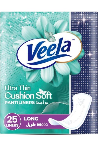 VEELA Ultra Thin Pantiliners – Ultra-Light, Breathable, Leak-Proof (Long, 25 count)
