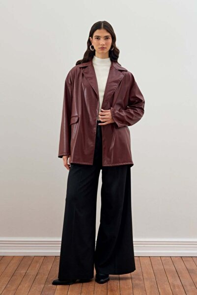 Ceylan Otantik Δερμάτινο μπουφάν μπορντό