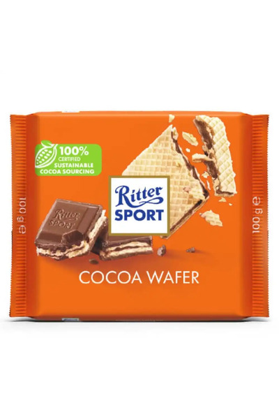 Ritter Sport Cocoa Wafer With Fine Cocoa Creme Chocolate- 100gms Pack of 2