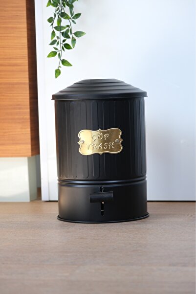 Yıldıray Metal Galvanized Metal Pedal 16 Liter Trash Can Kitchen, Bathroom Ru...