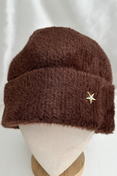 Modex Soft Texture Bearded Star Brooch Detailed Beret